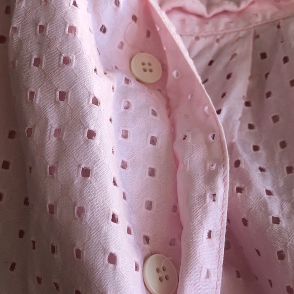 Vintage Romantic Pink Cotton Eyelet Midi Skirt Small - Picture 9 of 9